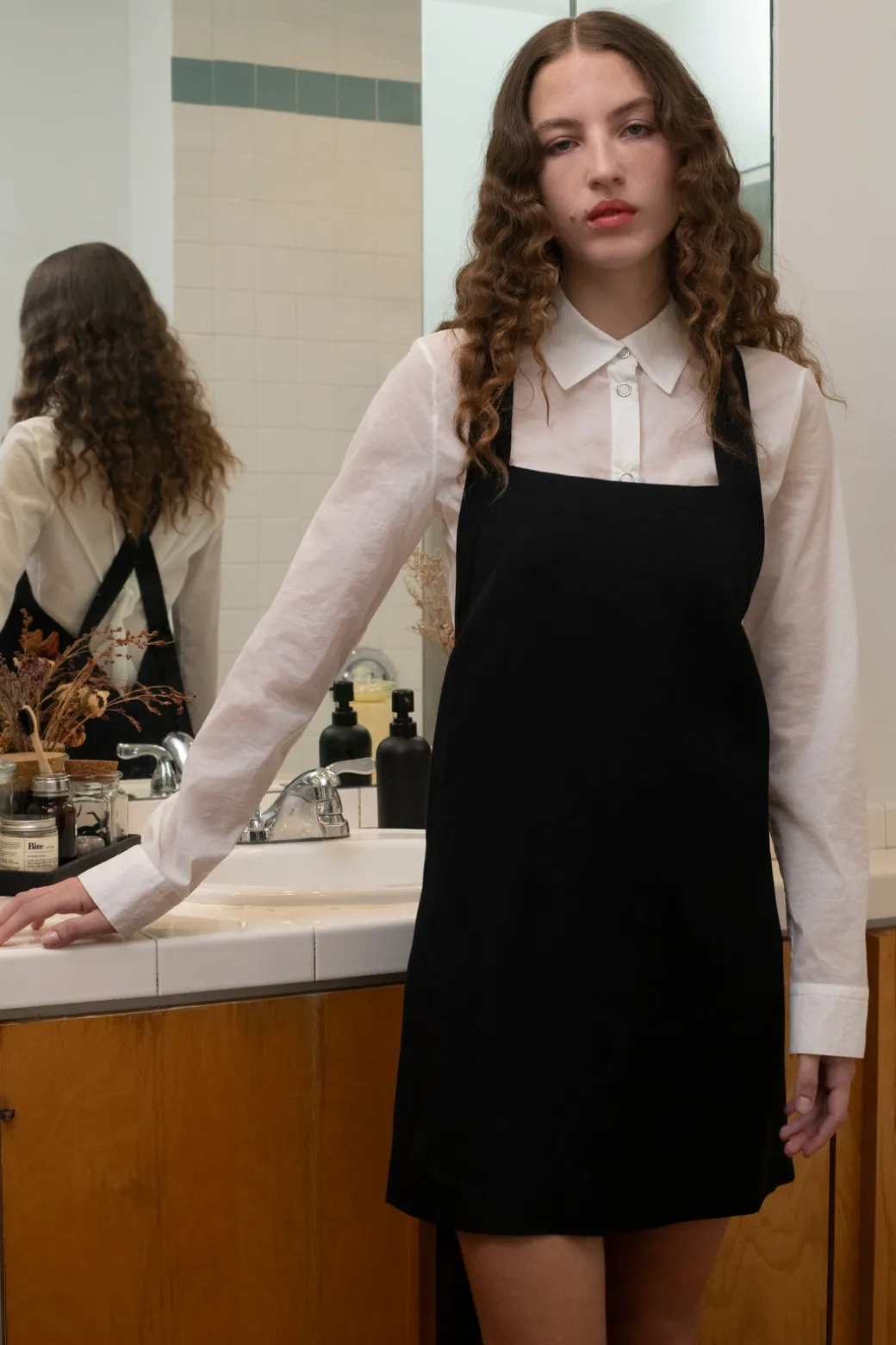 APRON TOP - FLUID SHANTUNG