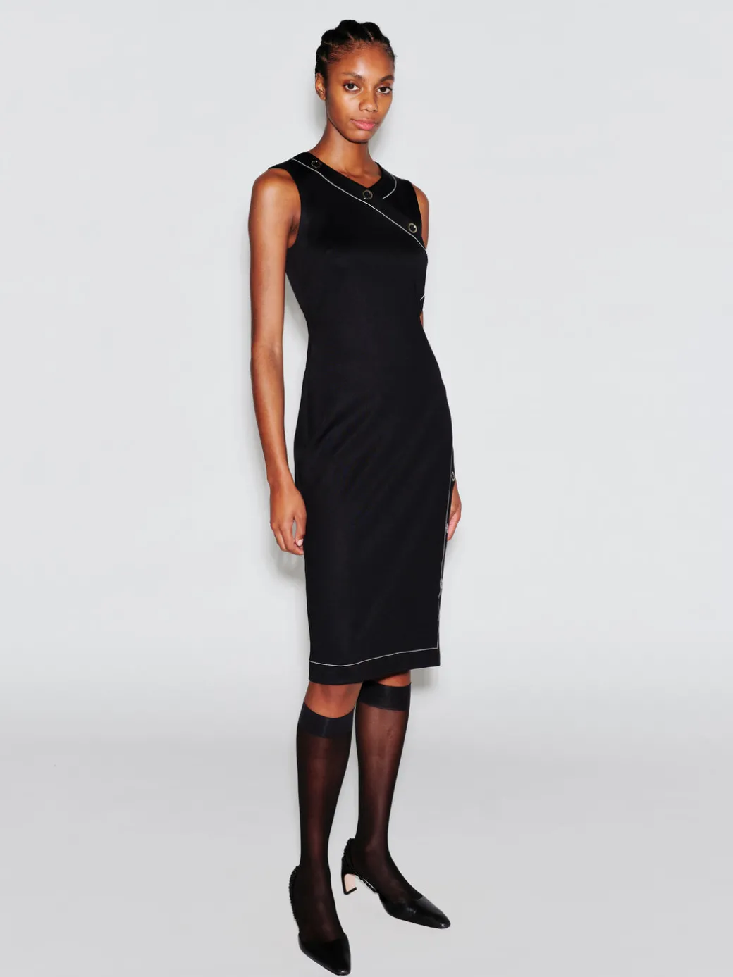 ASYMMETRIC SNAP DRESS