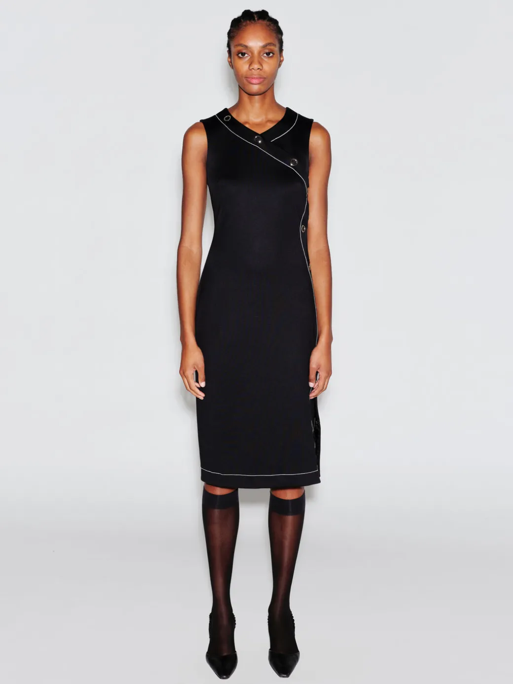 ASYMMETRIC SNAP DRESS