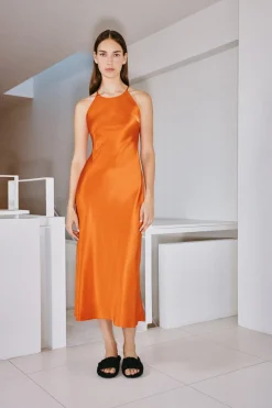 BIAS CREWNECK SLIP DRESS