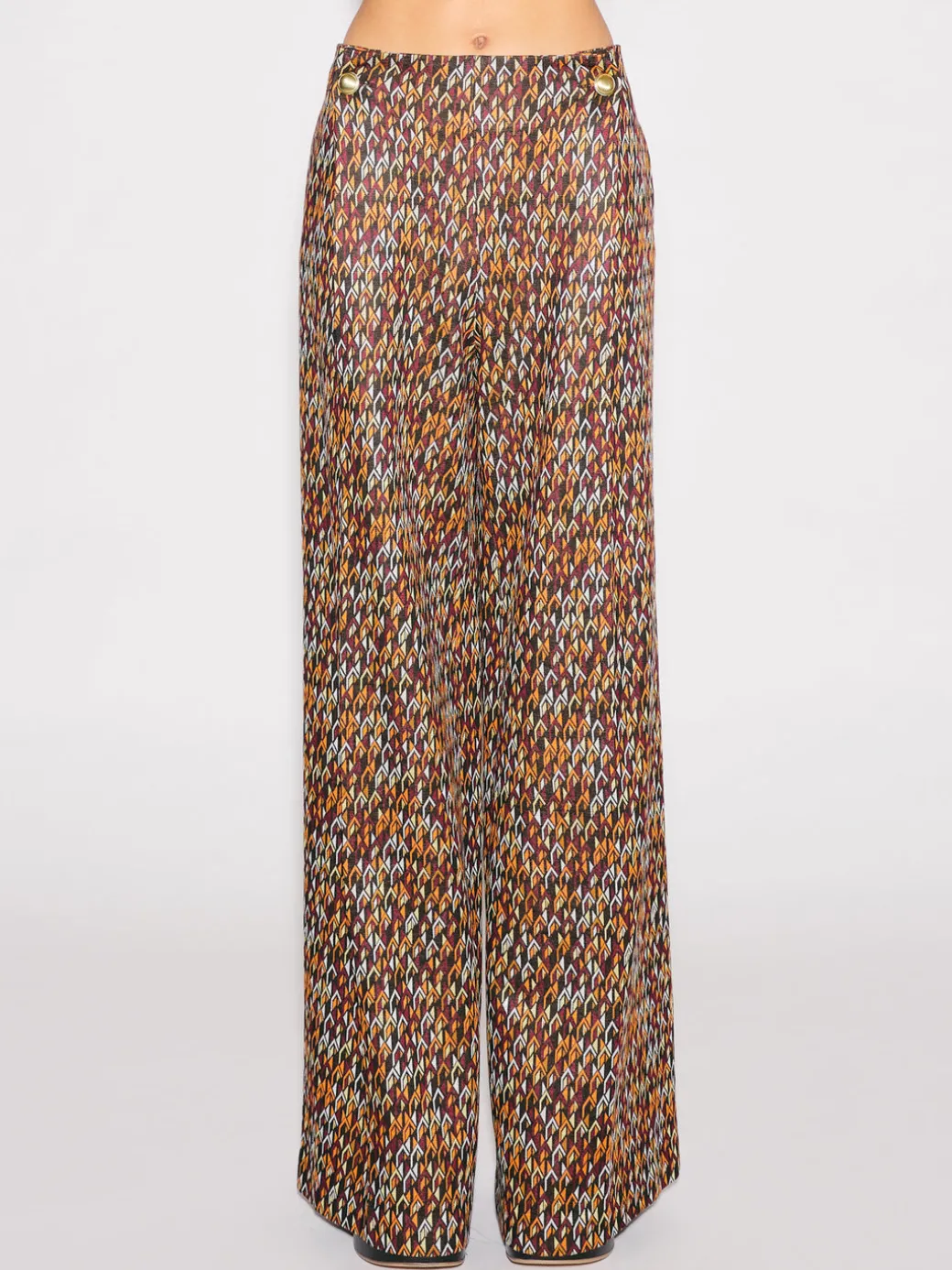 BUTTON PLEAT PANT - BROKEN CHEVRON