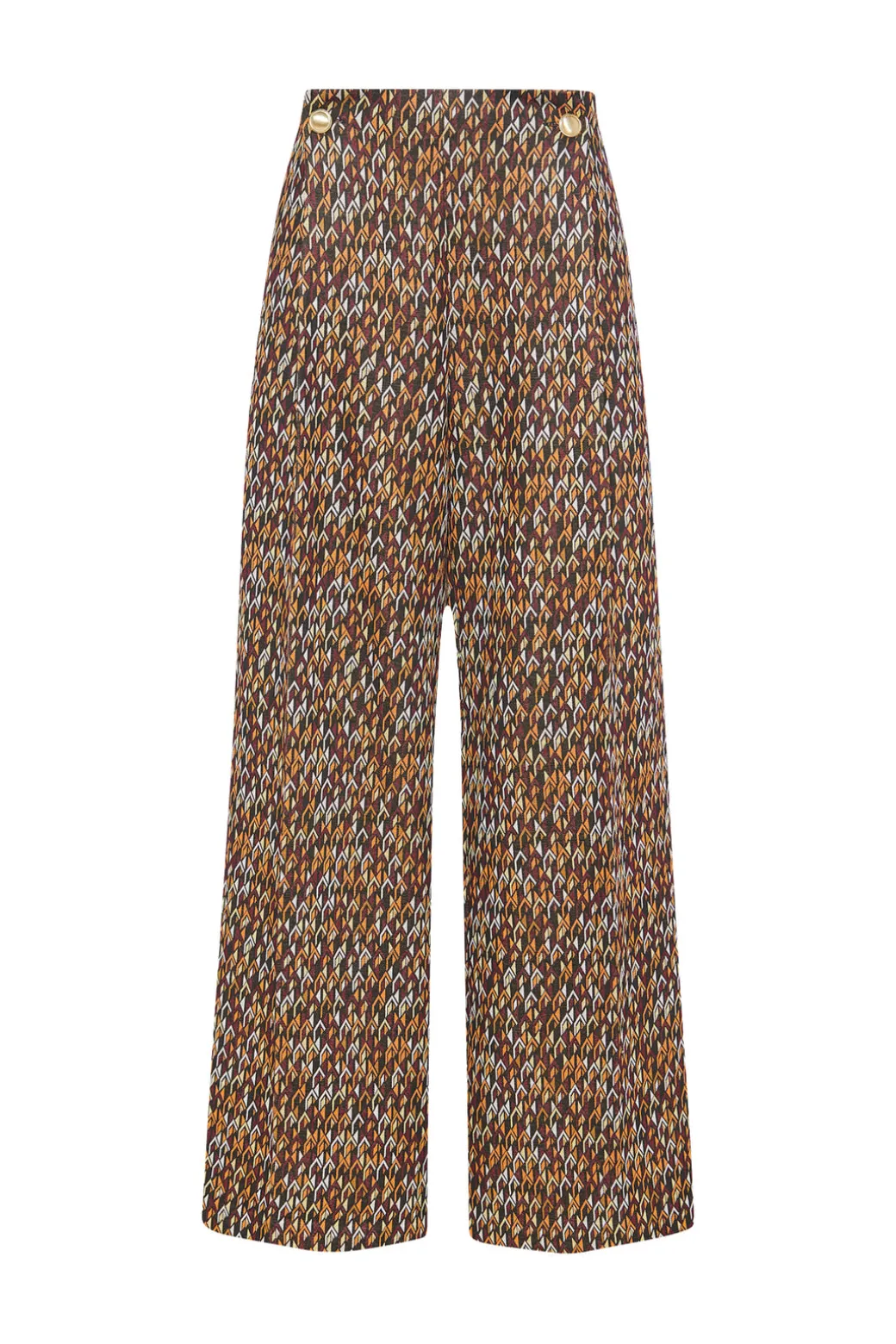 BUTTON PLEAT PANT - BROKEN CHEVRON