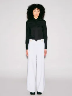 BUTTON PLEAT PANT - WOOL SCUBA