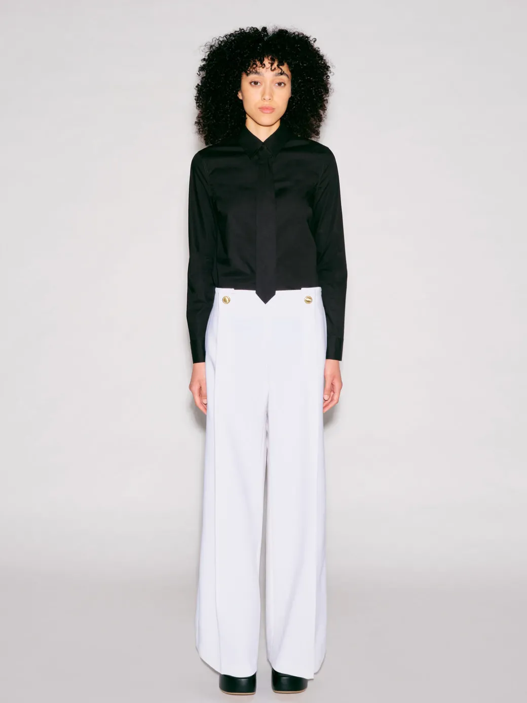 BUTTON PLEAT PANT - WOOL SCUBA