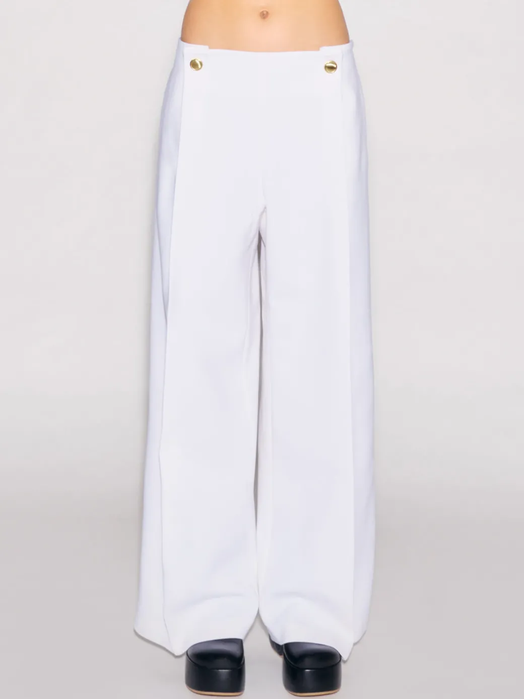 BUTTON PLEAT PANT - WOOL SCUBA