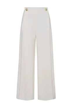 BUTTON PLEAT PANT - WOOL SCUBA