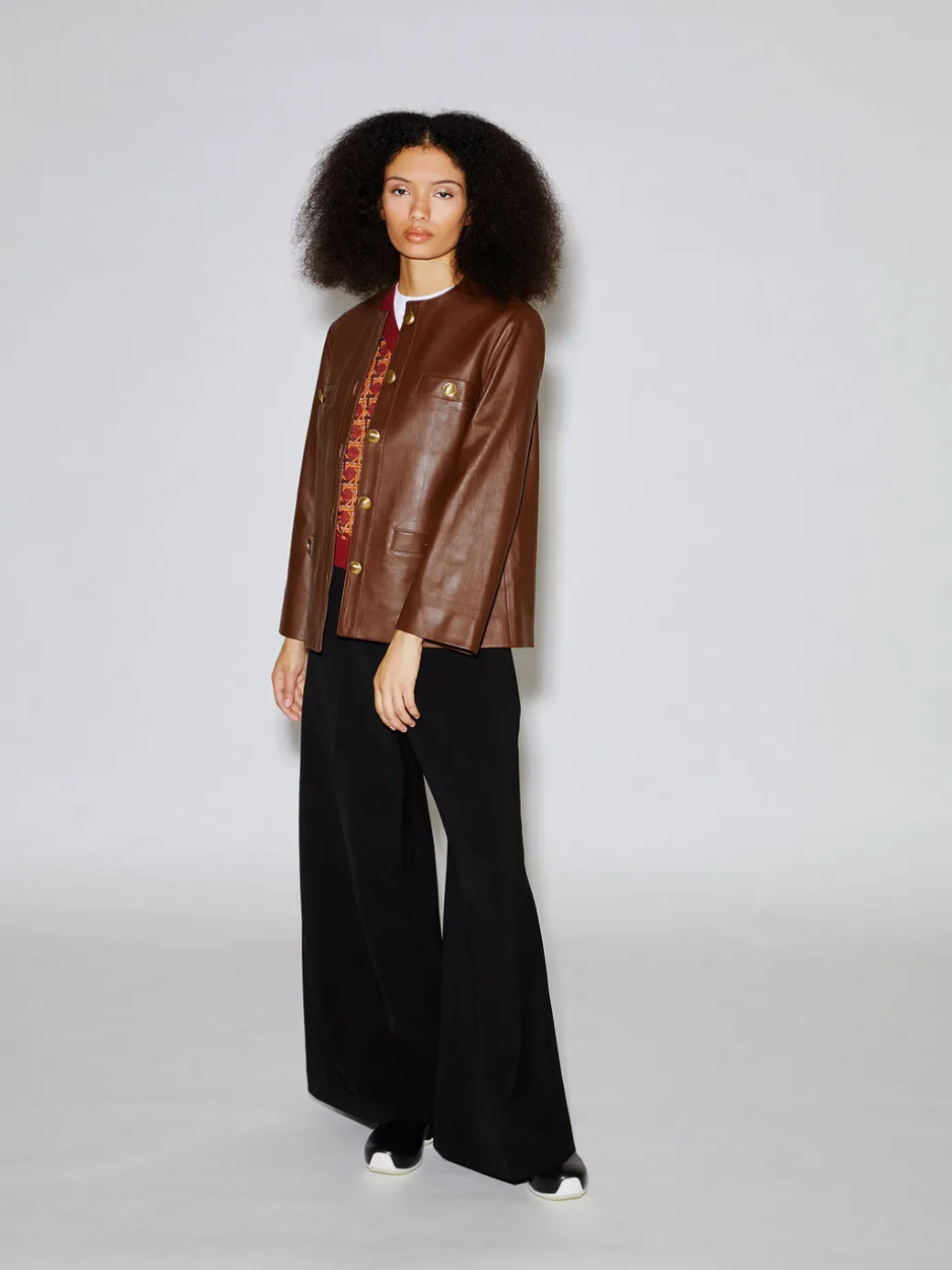 BUTTON POCKET CREWNECK JACKET - STRETCH PLONGE