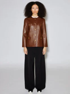 BUTTON POCKET CREWNECK JACKET - STRETCH PLONGE