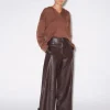 CROPPED BUTTON TAB PANT - PLONGE