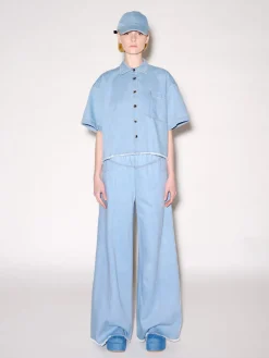 Cropped Denim Shirt