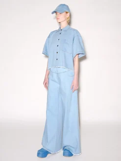 Cropped Denim Shirt