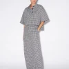 CROPPED OVERSIZED POLO - GINGHAM