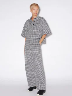CROPPED OVERSIZED POLO - GINGHAM
