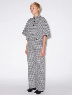 CROPPED OVERSIZED POLO - GINGHAM