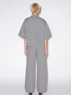 CROPPED OVERSIZED POLO - GINGHAM