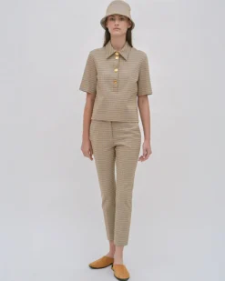 CROPPED SKINNY PANT - HOUNDSTOOTH PLAID
