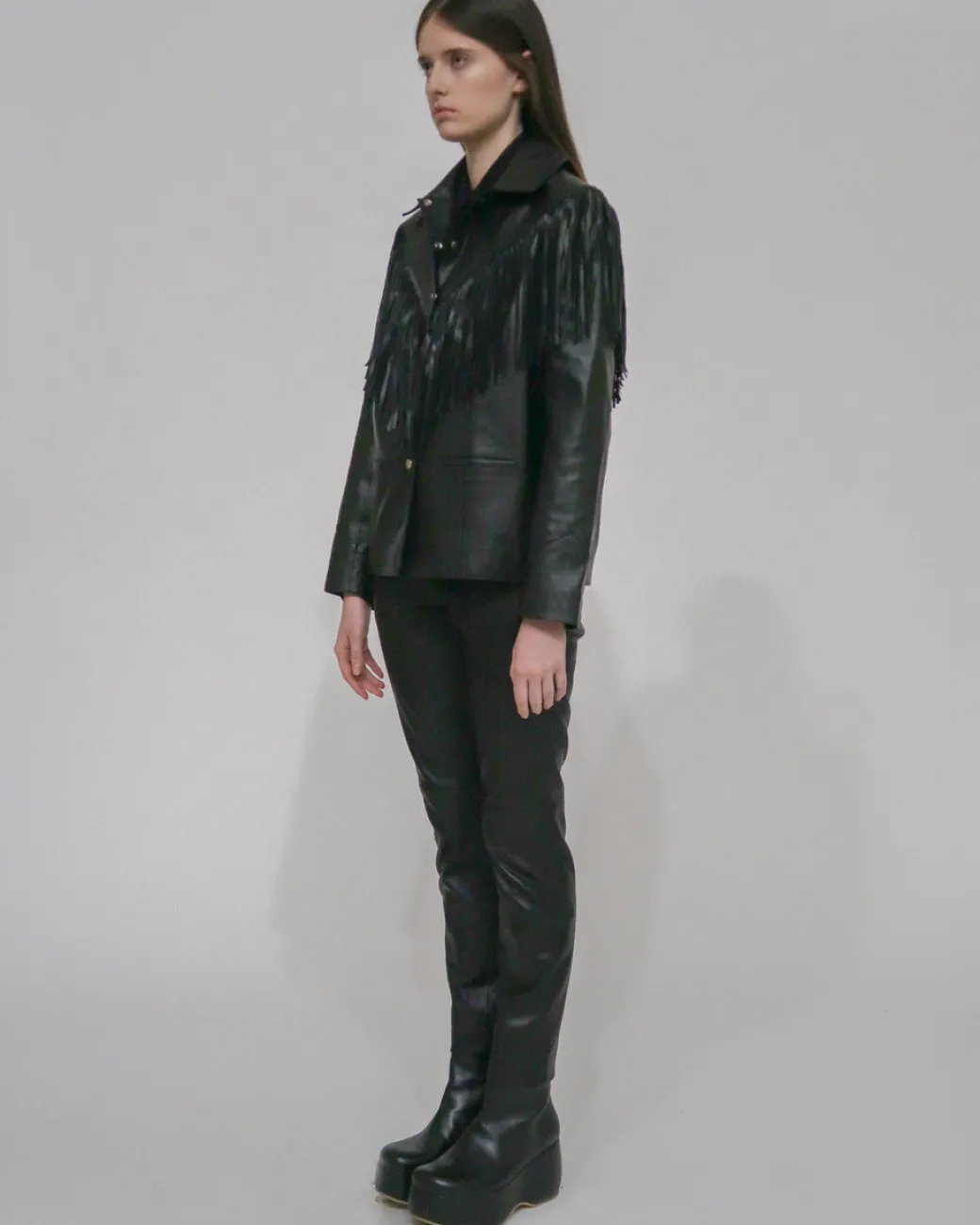 CROPPED SKINNY PANT - PLONGE LEATHER