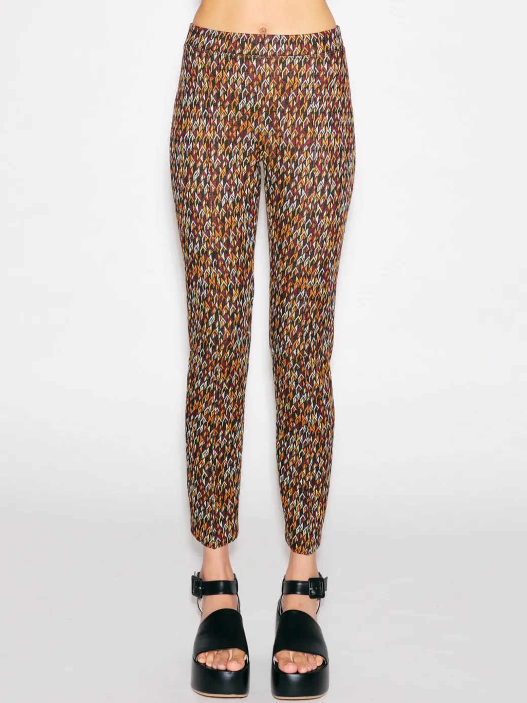 CROPPED SLIM PANT - BROKEN CHEVRON