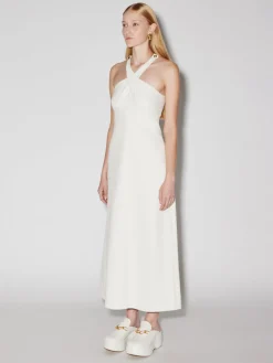 Cross Neck Button Dress