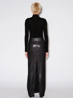 CRYSTAL TRIM TURTLENECK PULLOVER