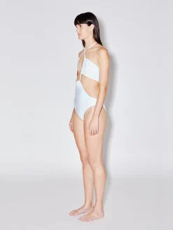 Drawstring Bandeau One Piece Swimsuit