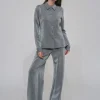 FITTED STRAIGHT PULL-ON PANT - LUREX