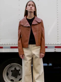 Funnel Neck Moto Jacket