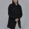 FUNNEL NECK SNAP CARDIGAN