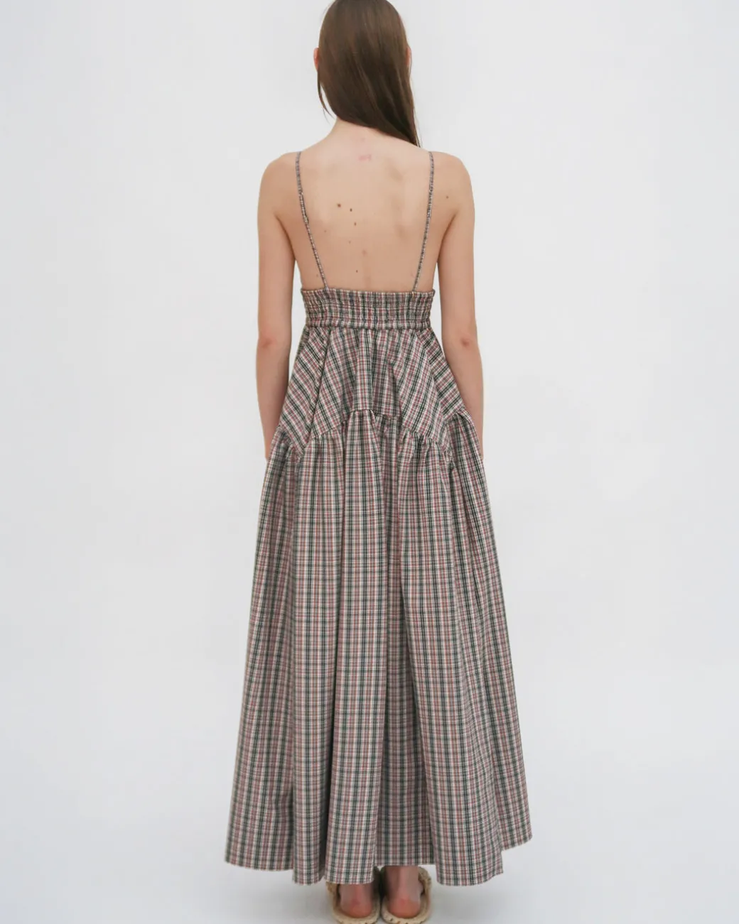 GATHERED PEPLUM CAMISOLE DRESS