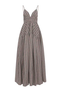 GATHERED PEPLUM CAMISOLE DRESS