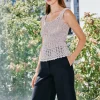 HAND CROCHET SQUARE NECK TANK
