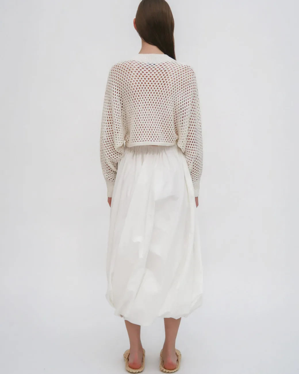 HAND KNIT MESH DOLMAN PULLOVER