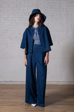 HIGH RISE WIDE LEG PANT - DENIM
