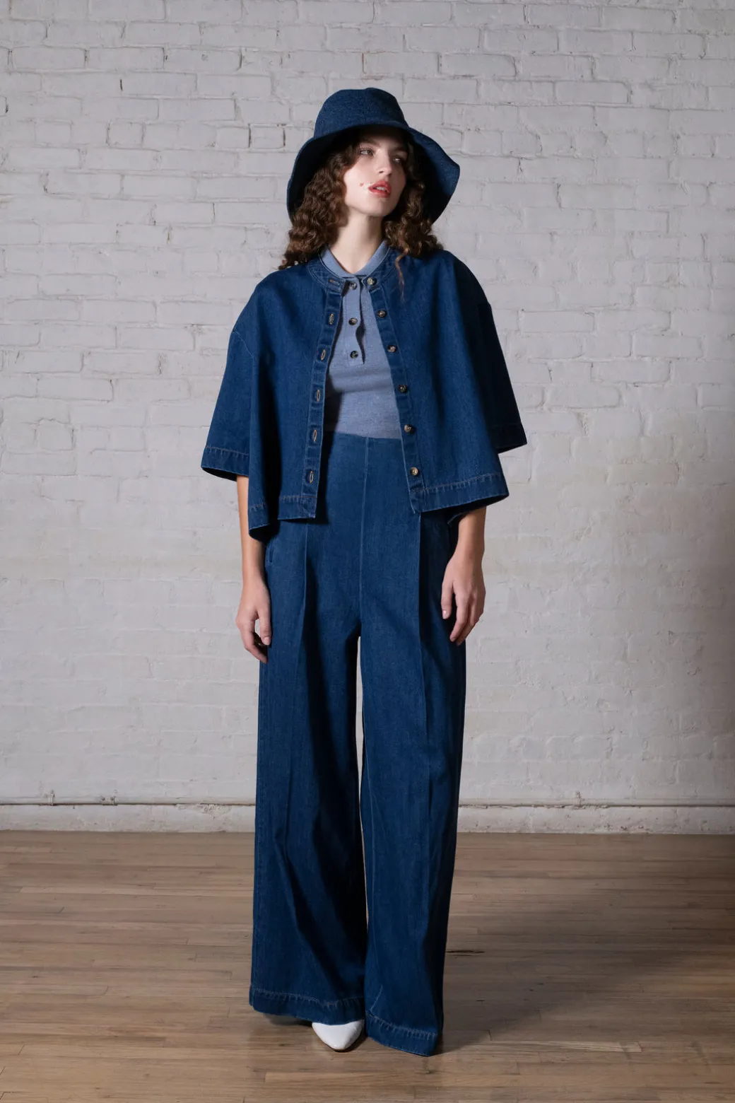 HIGH RISE WIDE LEG PANT - DENIM