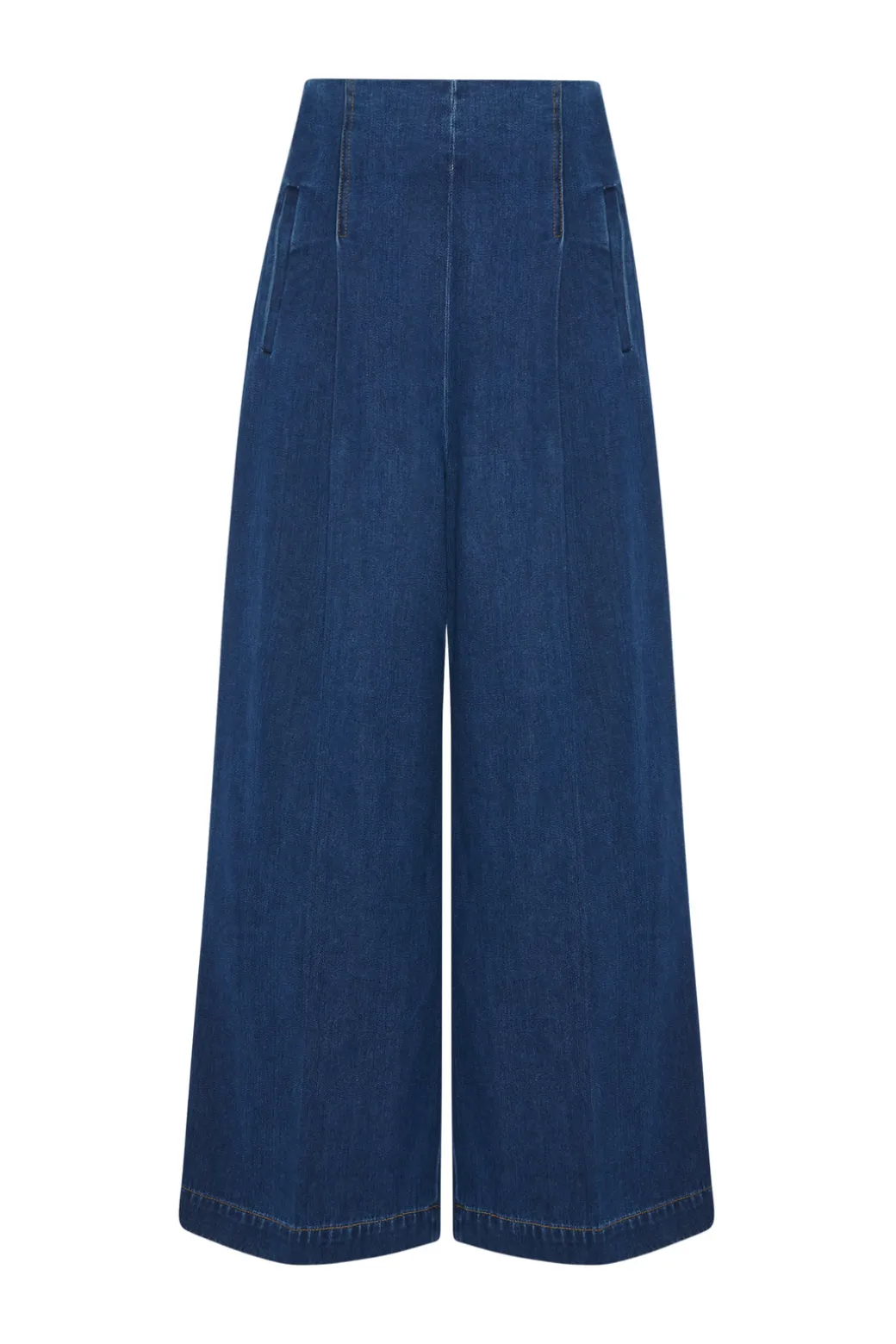 HIGH RISE WIDE LEG PANT - DENIM