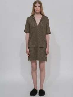 LAPEL COLLAR POLO DRESS