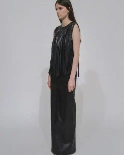 LEATHER FRINGE TOP