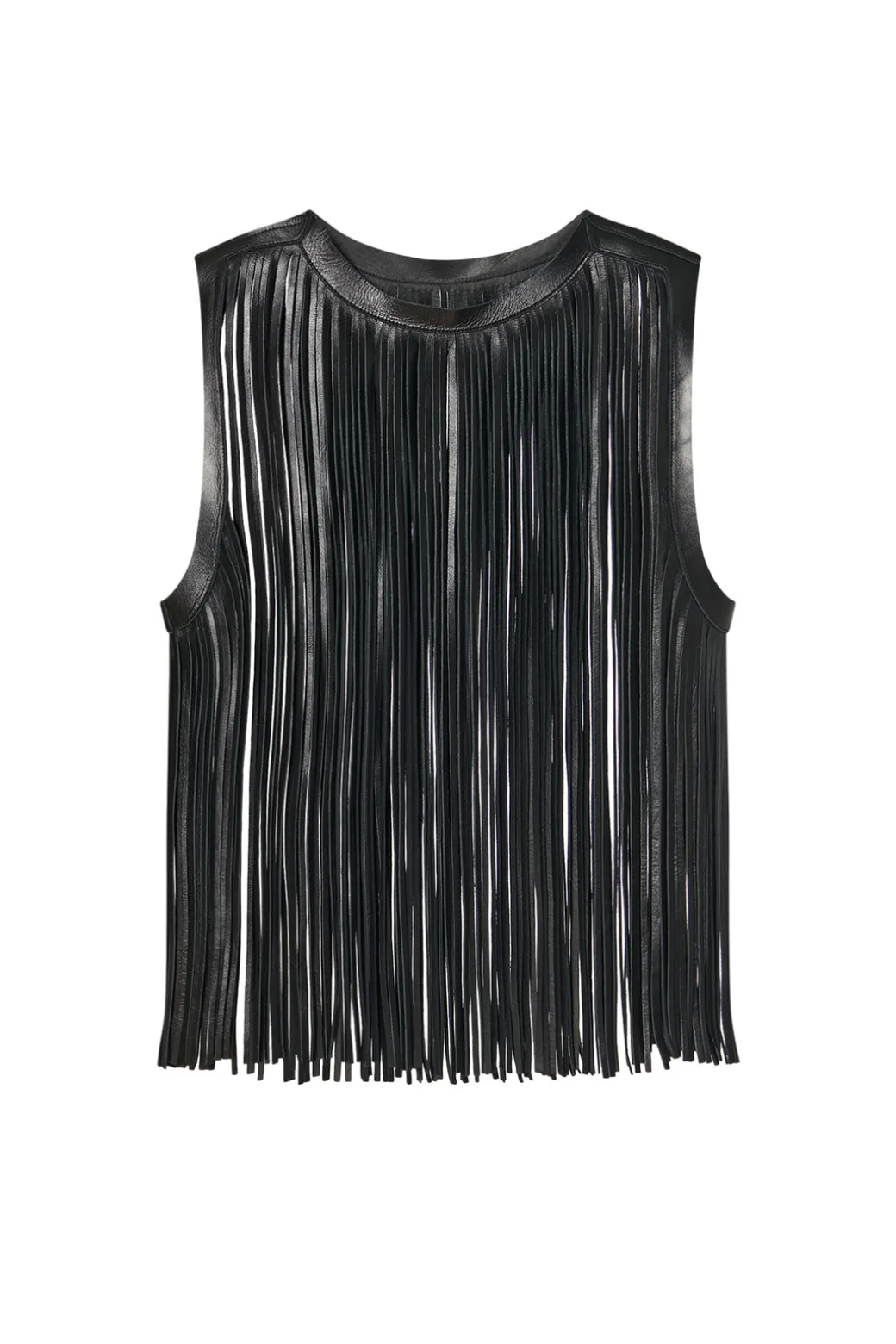 LEATHER FRINGE TOP