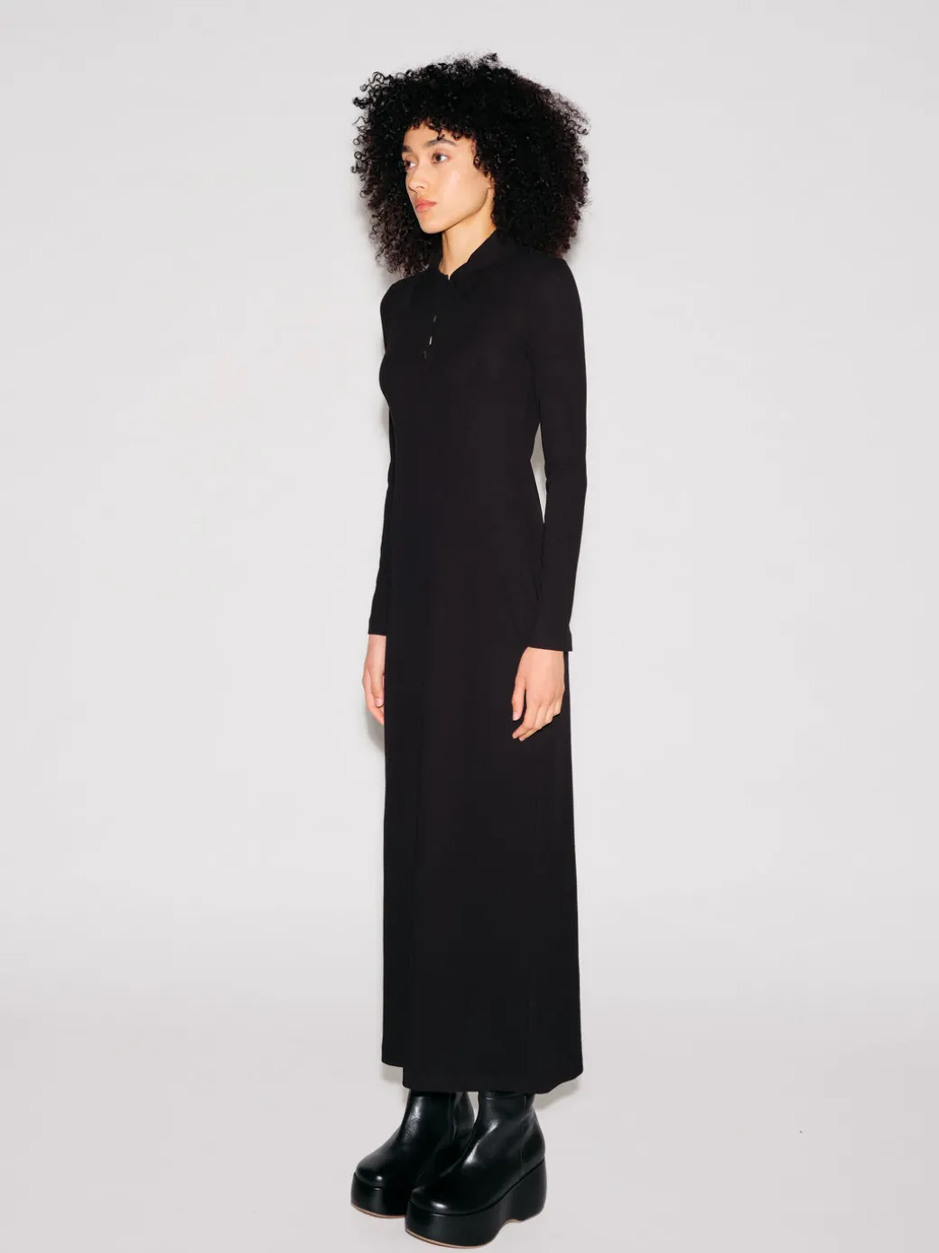 LONG SLEEVE POLO T-SHIRT DRESS