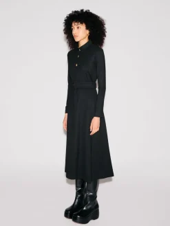 LONG SLEEVE SHIRTDRESS - SOLID INTERLOCK