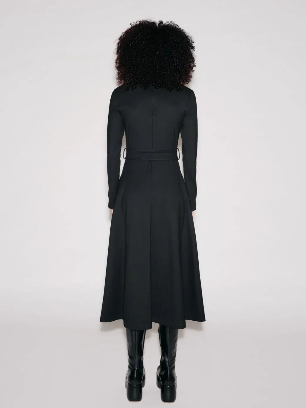 LONG SLEEVE SHIRTDRESS - SOLID INTERLOCK
