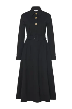 LONG SLEEVE SHIRTDRESS - SOLID INTERLOCK