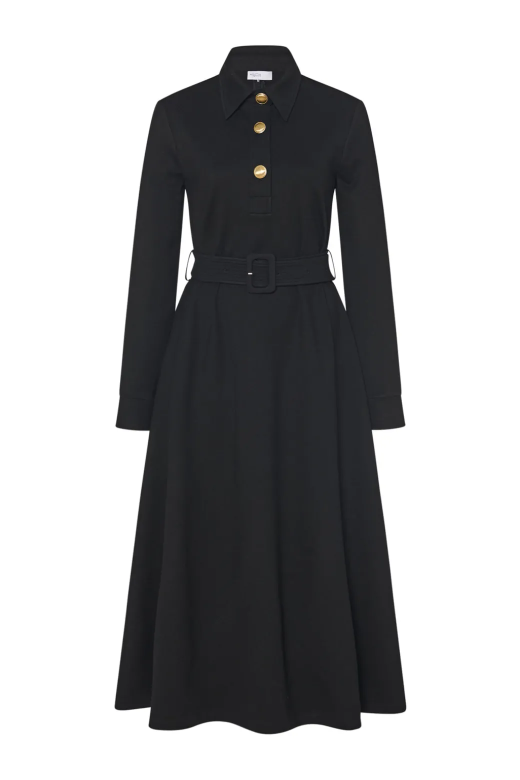 LONG SLEEVE SHIRTDRESS - SOLID INTERLOCK