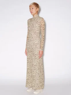 LONG SLEEVE TURTLENECK DRESS - FOAM