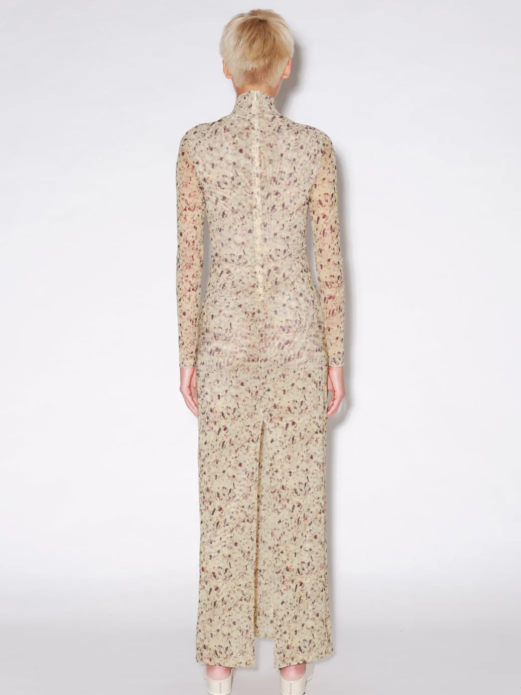 LONG SLEEVE TURTLENECK DRESS - FOAM