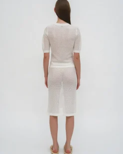 MESH CROPPED SLEEVE SWEATER