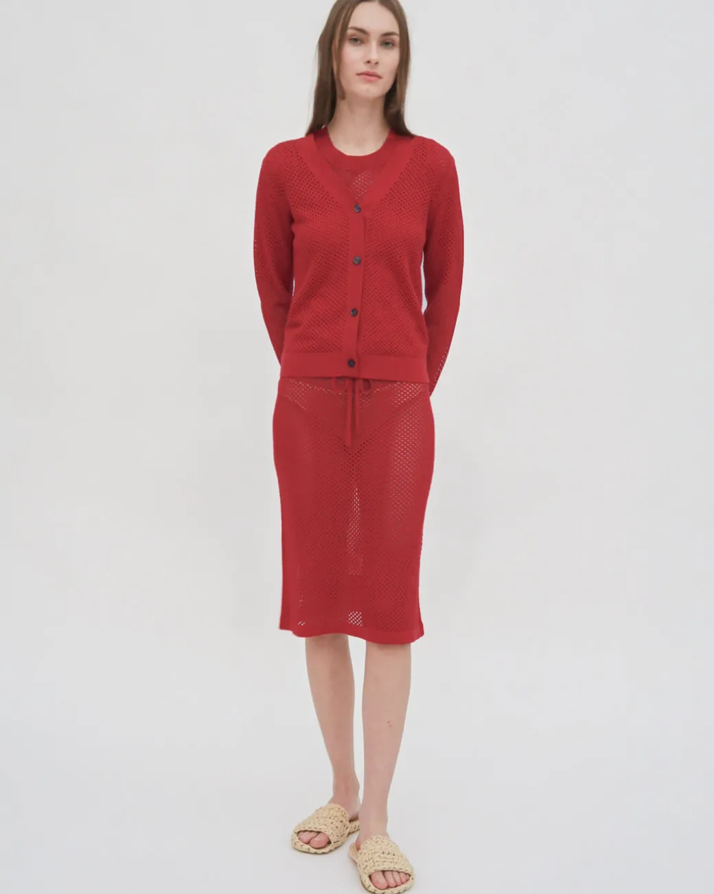 MESH POINTELLE CARDIGAN
