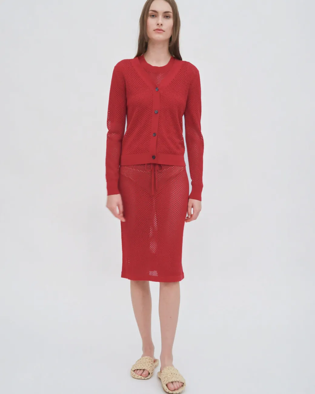 MESH POINTELLE CARDIGAN