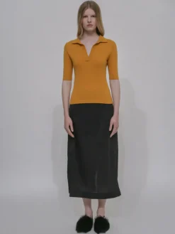 OPEN NECK POLO SWEATER