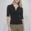 OPEN NECK POLO SWEATER